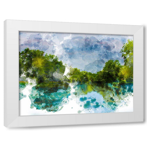 River Run III White Modern Wood Framed Art Print by Young, Chamira