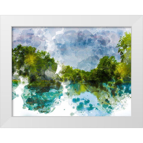 River Run III White Modern Wood Framed Art Print by Young, Chamira