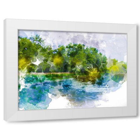 River Run IV White Modern Wood Framed Art Print by Young, Chamira