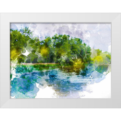 River Run IV White Modern Wood Framed Art Print by Young, Chamira