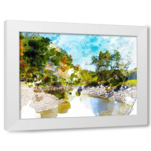 Tranquil Lake I White Modern Wood Framed Art Print by Young, Chamira