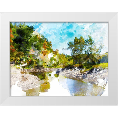 Tranquil Lake I White Modern Wood Framed Art Print by Young, Chamira