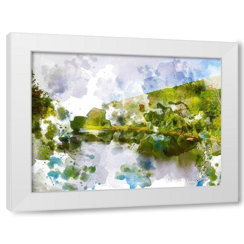 Tranquil Lake II White Modern Wood Framed Art Print by Young, Chamira