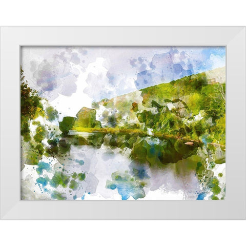 Tranquil Lake II White Modern Wood Framed Art Print by Young, Chamira