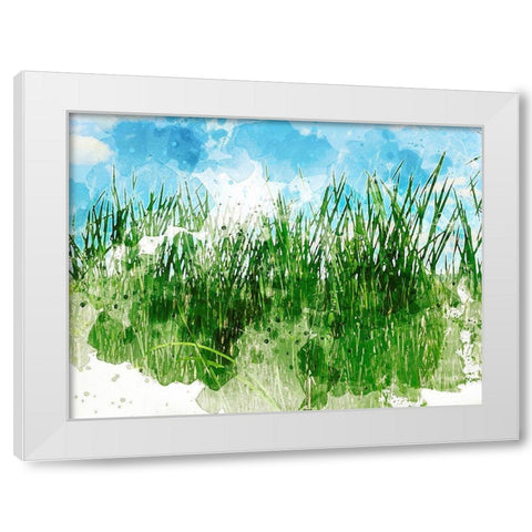 Grassy Bank White Modern Wood Framed Art Print by Young, Chamira
