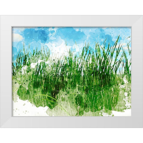 Grassy Bank White Modern Wood Framed Art Print by Young, Chamira