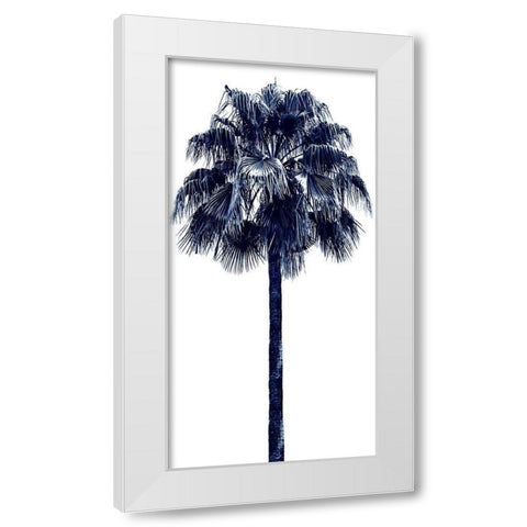 Palm Tree Blue IV White Modern Wood Framed Art Print by Blake, Madeline