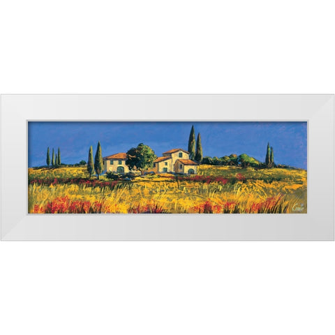 Campagna toscana White Modern Wood Framed Art Print by Corallo, Daniela