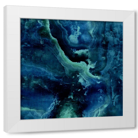 Stone with Blue and Green White Modern Wood Framed Art Print by Carson, Danielle