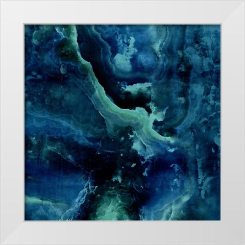 Stone with Blue and Green White Modern Wood Framed Art Print by Carson, Danielle