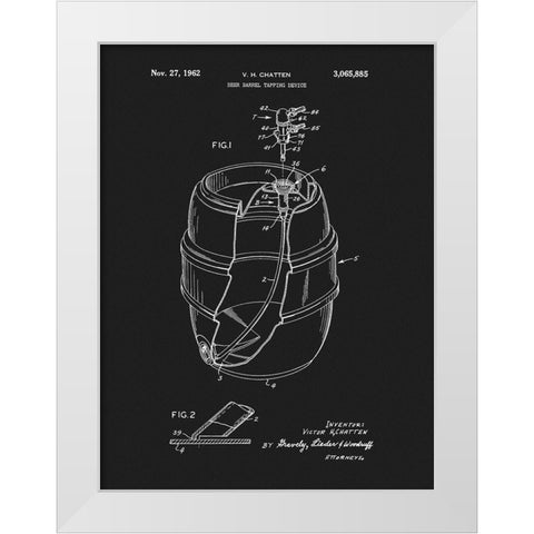 Beer Barrel 1962 White Modern Wood Framed Art Print by Sproul, Dan