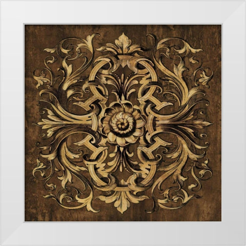 Classic Scroll I White Modern Wood Framed Art Print by Wright, Dylan