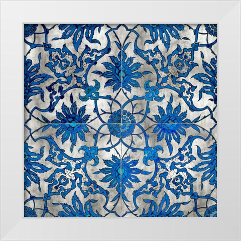 Ornate In Silver and Blue White Modern Wood Framed Art Print by Roberts, Ellie