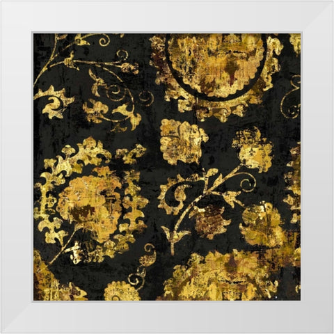 Adornment in Gold II White Modern Wood Framed Art Print by Roberts, Ellie