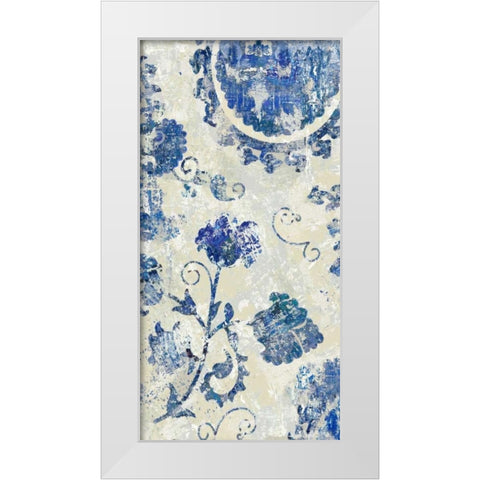 Adornment Panel Indigo II White Modern Wood Framed Art Print by Roberts, Ellie