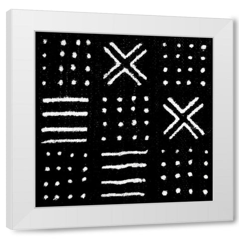 Mudcloth Black II White Modern Wood Framed Art Print by Roberts, Ellie