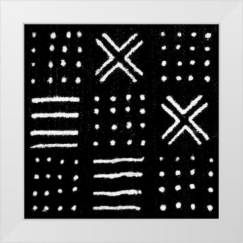 Mudcloth Black II White Modern Wood Framed Art Print by Roberts, Ellie