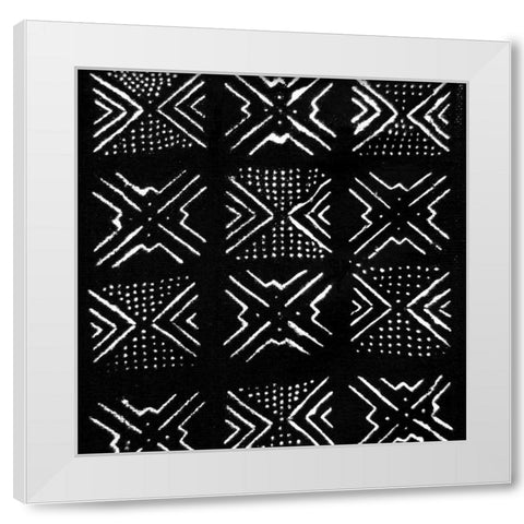 Mudcloth Black IV White Modern Wood Framed Art Print by Roberts, Ellie