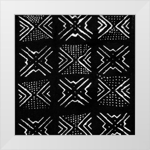 Mudcloth Black IV White Modern Wood Framed Art Print by Roberts, Ellie