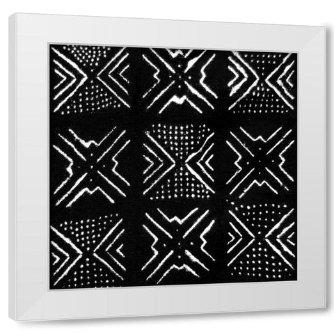 Mudcloth Black V White Modern Wood Framed Art Print by Roberts, Ellie