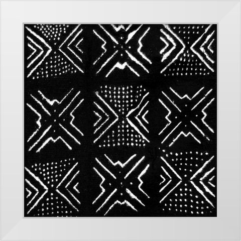 Mudcloth Black V White Modern Wood Framed Art Print by Roberts, Ellie