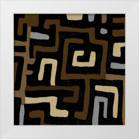 Mudcloth I White Modern Wood Framed Art Print by Roberts, Ellie