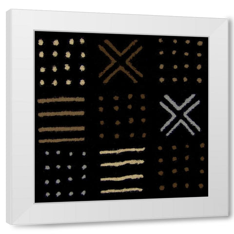 Mudcloth II White Modern Wood Framed Art Print by Roberts, Ellie