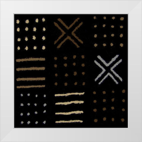 Mudcloth II White Modern Wood Framed Art Print by Roberts, Ellie
