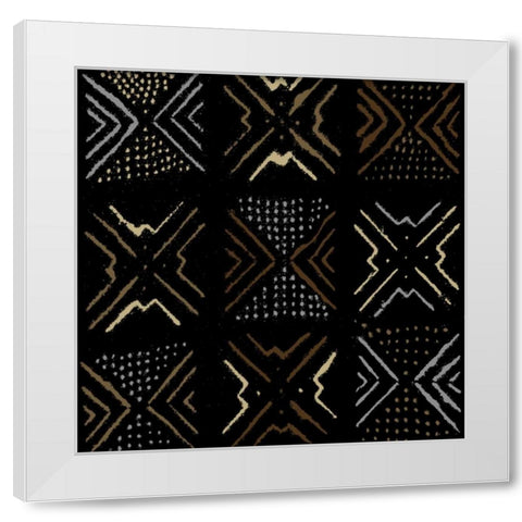 Mudcloth III White Modern Wood Framed Art Print by Roberts, Ellie