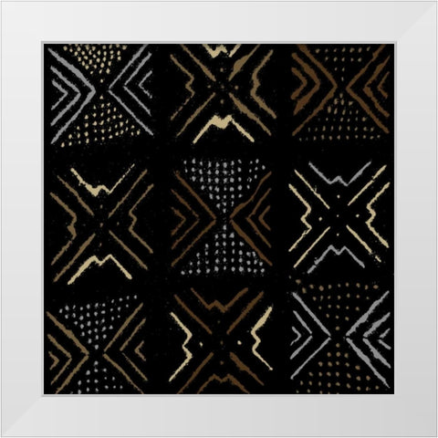 Mudcloth III White Modern Wood Framed Art Print by Roberts, Ellie