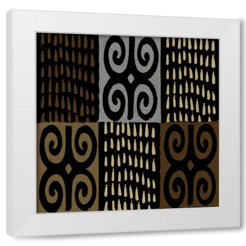 Mudcloth V White Modern Wood Framed Art Print by Roberts, Ellie
