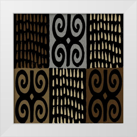Mudcloth V White Modern Wood Framed Art Print by Roberts, Ellie