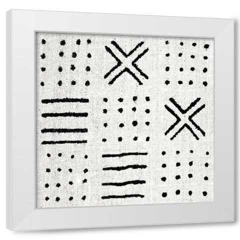 Mudcloth White II White Modern Wood Framed Art Print by Roberts, Ellie