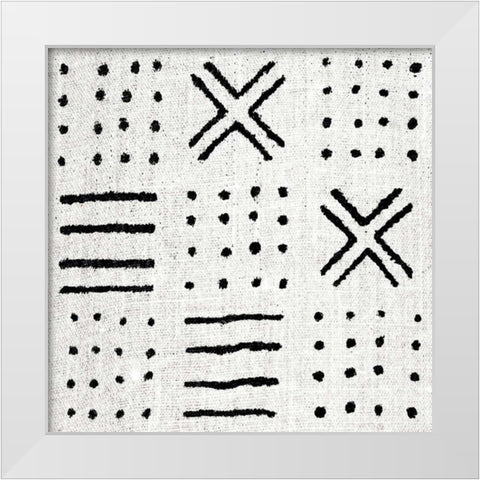 Mudcloth White II White Modern Wood Framed Art Print by Roberts, Ellie