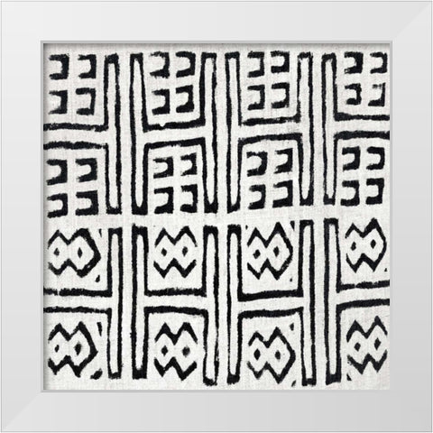Mudcloth White VII White Modern Wood Framed Art Print by Roberts, Ellie