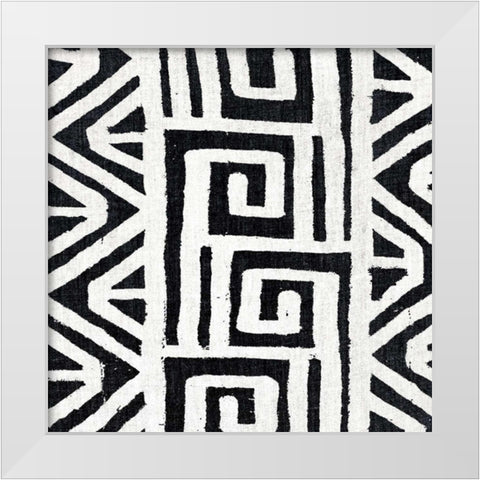 Mudcloth White VIII White Modern Wood Framed Art Print by Roberts, Ellie