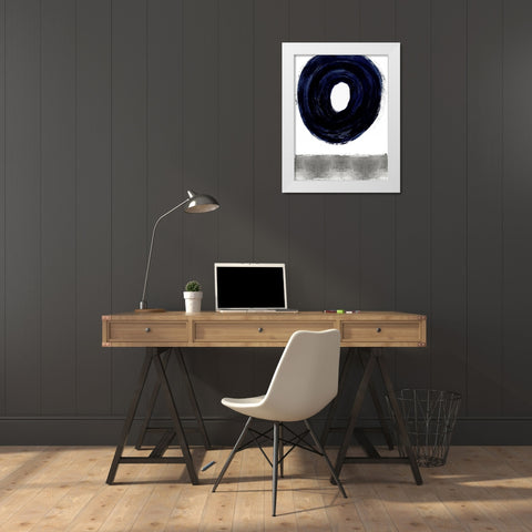 Glide Blue II White Modern Wood Framed Art Print by Roberts, Ellie