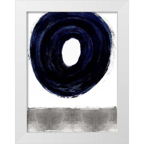 Glide Blue II White Modern Wood Framed Art Print by Roberts, Ellie