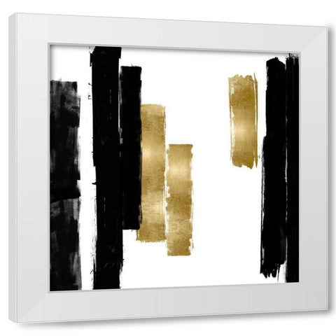 Vertical Black and Gold I White Modern Wood Framed Art Print by Roberts, Ellie