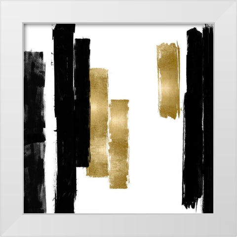 Vertical Black and Gold I White Modern Wood Framed Art Print by Roberts, Ellie