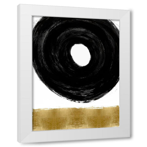 Glide Black and Gold I White Modern Wood Framed Art Print by Roberts, Ellie