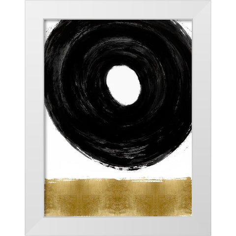 Glide Black and Gold I White Modern Wood Framed Art Print by Roberts, Ellie
