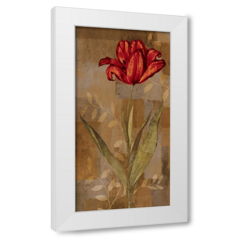 Red Impression I White Modern Wood Framed Art Print by Lange, Erin