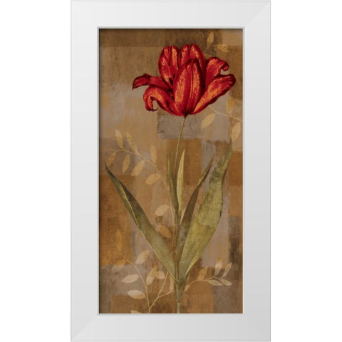 Red Impression I White Modern Wood Framed Art Print by Lange, Erin