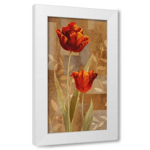 Red Impression II White Modern Wood Framed Art Print by Lange, Erin
