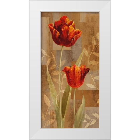 Red Impression II White Modern Wood Framed Art Print by Lange, Erin