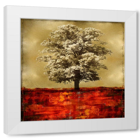 Stately - Red on Gold White Modern Wood Framed Art Print by Turner, Eric