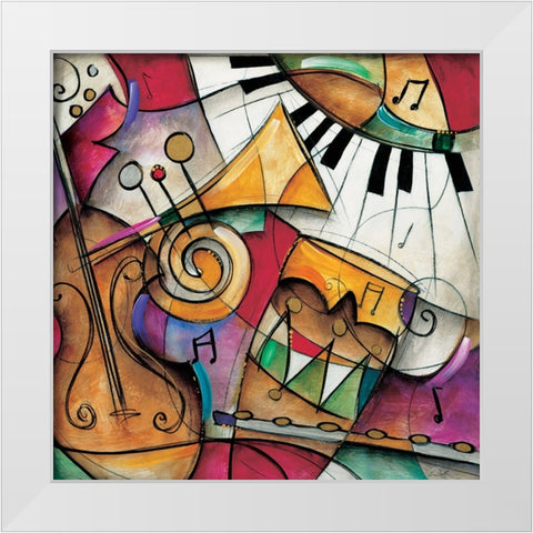 Jazz it Up I White Modern Wood Framed Art Print by Waugh, Eric