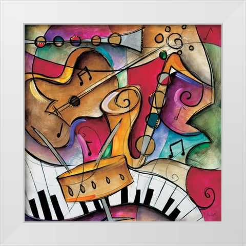 Jazz it Up II White Modern Wood Framed Art Print by Waugh, Eric