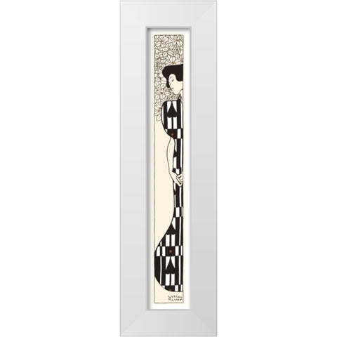 Silhouette 1 White Modern Wood Framed Art Print by Klimt, Gustav